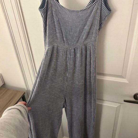 Caution to the Wind Women's Nautical Striped Jumpsuit size Large - Picture 6 of 13